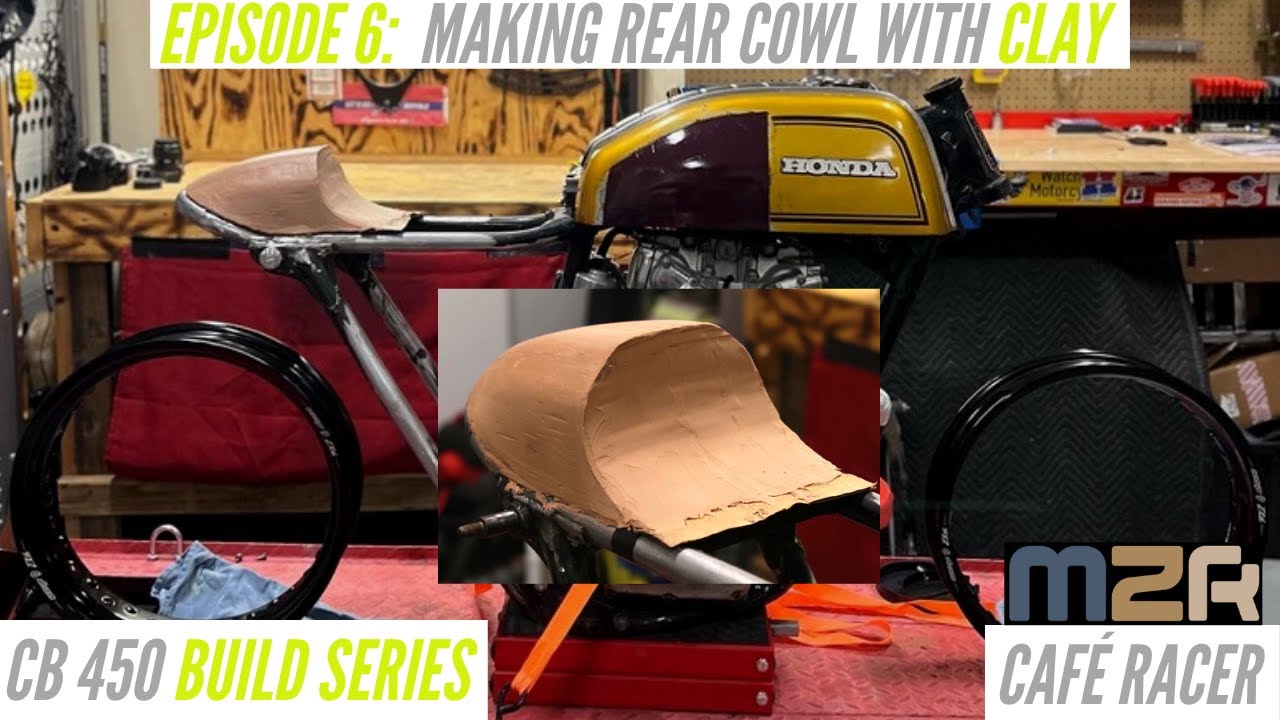 HONDA CB450 CAFÉ RACER BUILD Vol. 6 - Making Café Racer Rear Cowl out of CLAY (HOW TO)