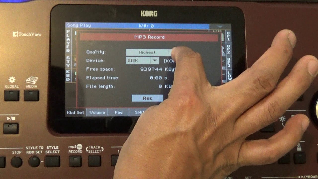 Como grabarte en formato mp3 cuando tocas en Korg pa 700, pa 900, pa 1000, pa 3x y pa 4x