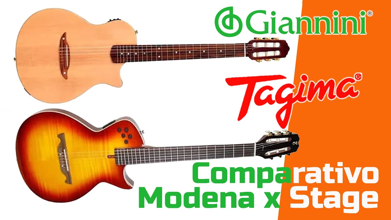 Viol&atilde;o Tagima Modena e Giannini Stage flat Comparativo