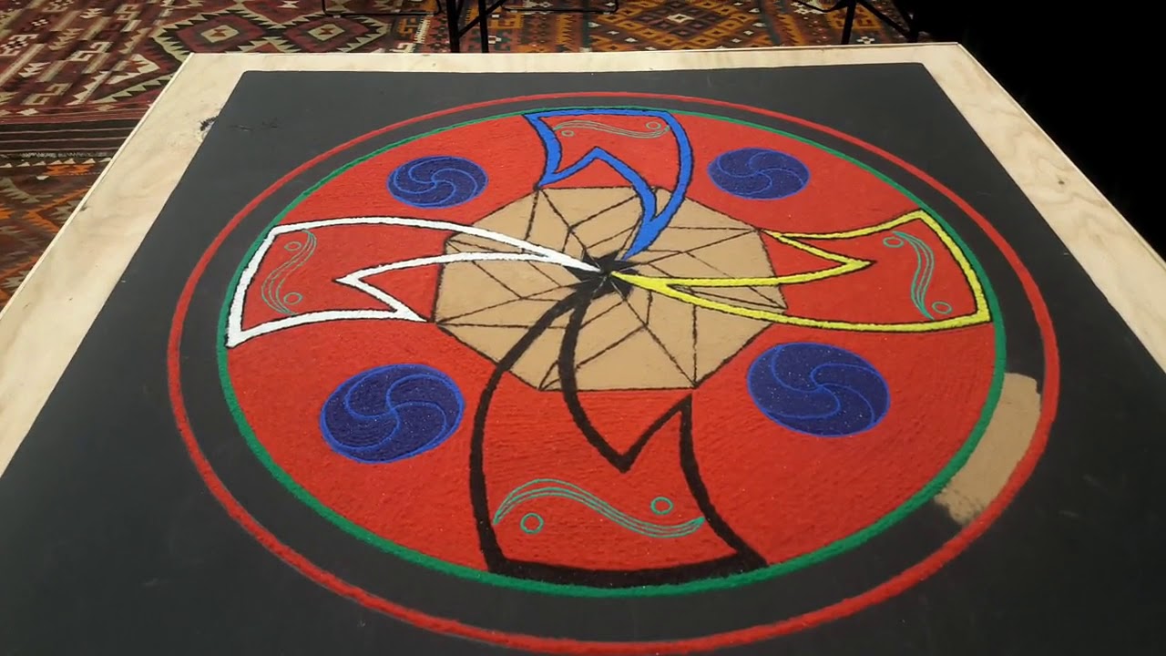 Navajo Sand Painting of Four Sacred Mountains by Rachelle Pablo