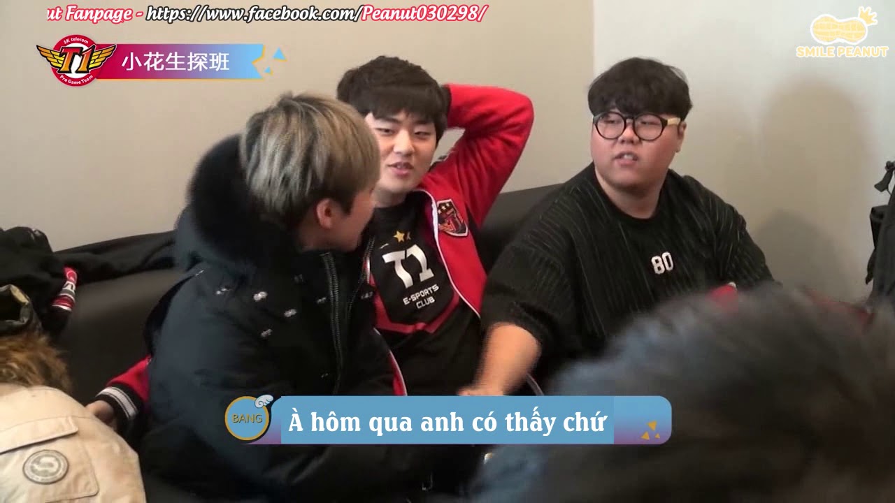 [SmilePeanut][Vietsub] Peanut ghé thăm SKT T1 tại phòng chờ chụp hình đầu mùa giải