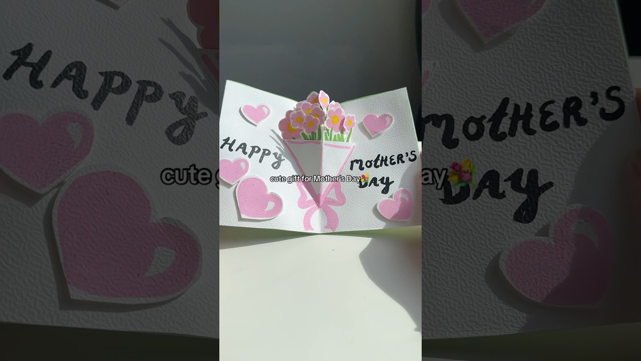 cute & easy Mother&rsquo;s Day gift 🌸 #giftidea #diy #craft #diygift #popupcard #mothersday #mom #art