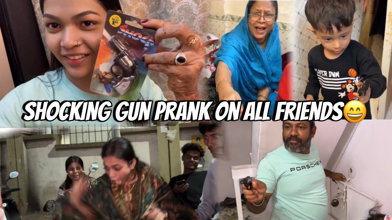 Shocking gun reaction on all friends 😄 | SARAH’S VLOG