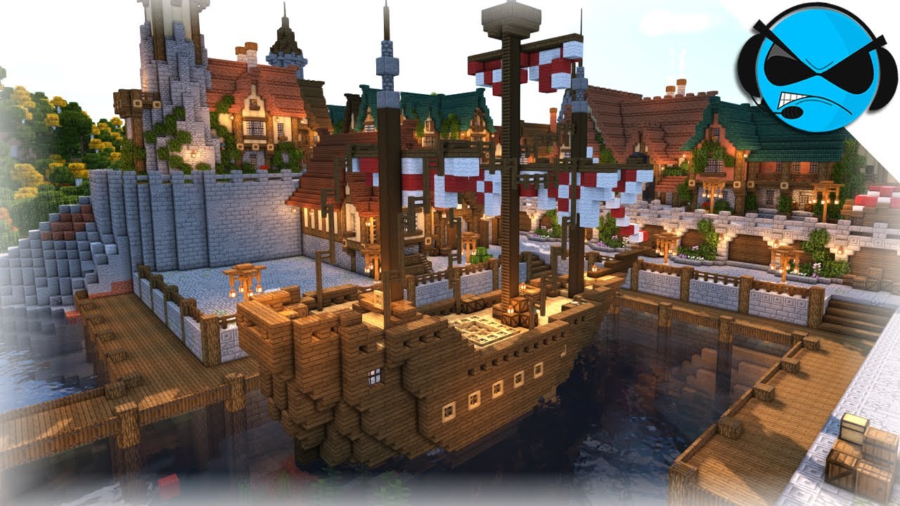 Minecraft: How to Build a Medieval Ship (Minecraft Build Tutorial)