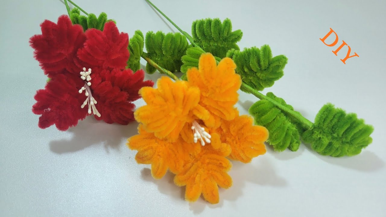 DIY Handmade! Handmade beautiful flowers easy to make for everyone from pipe cleaner. Tutorial tips.