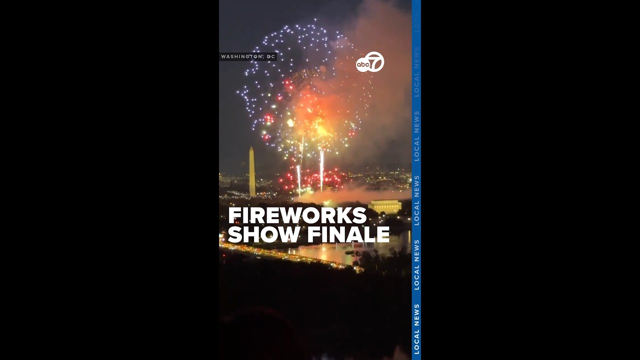 Fireworks show finale over the National Mall in Washington, DC