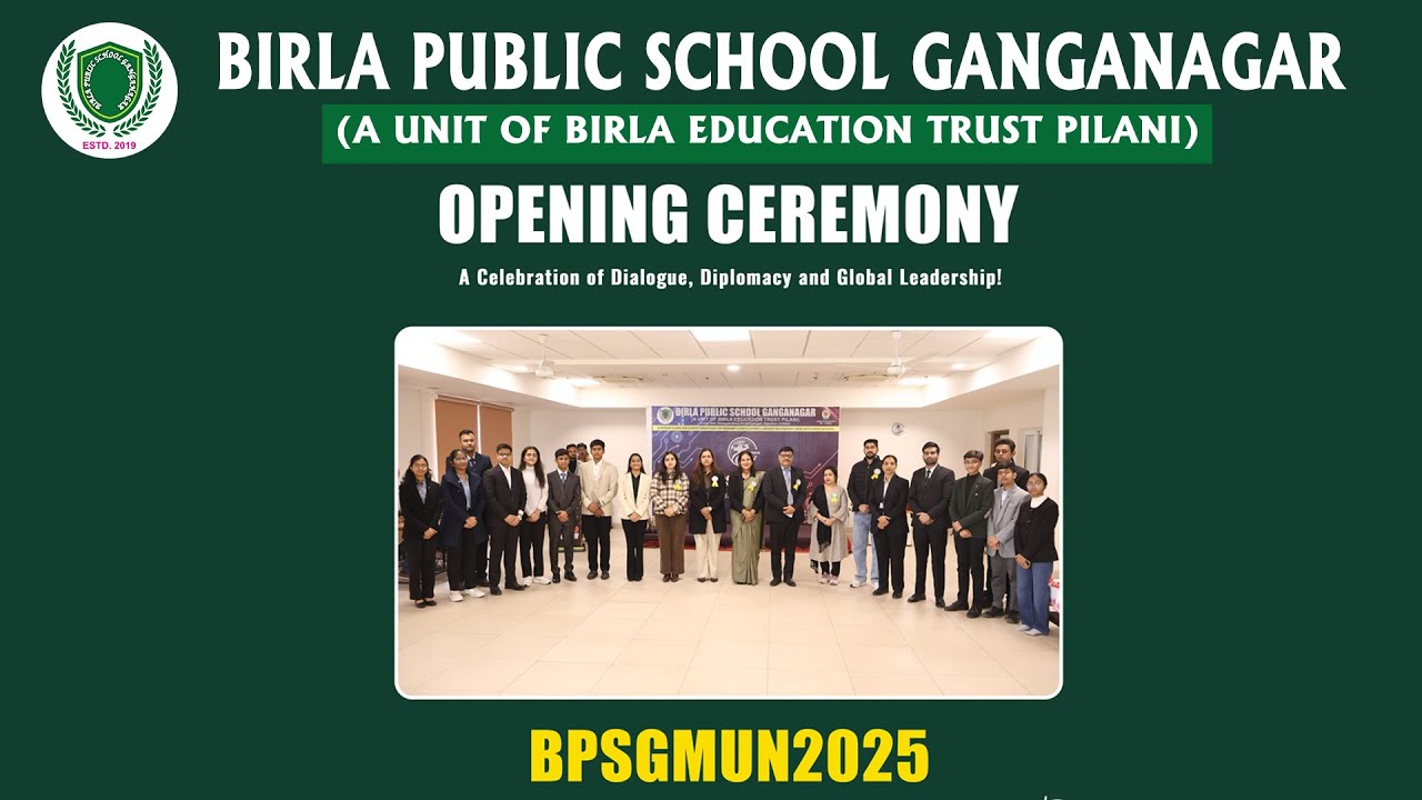 Birla Public School is proudly conducting *BPSG MUN 2.0* from *2nd to 4th December*.