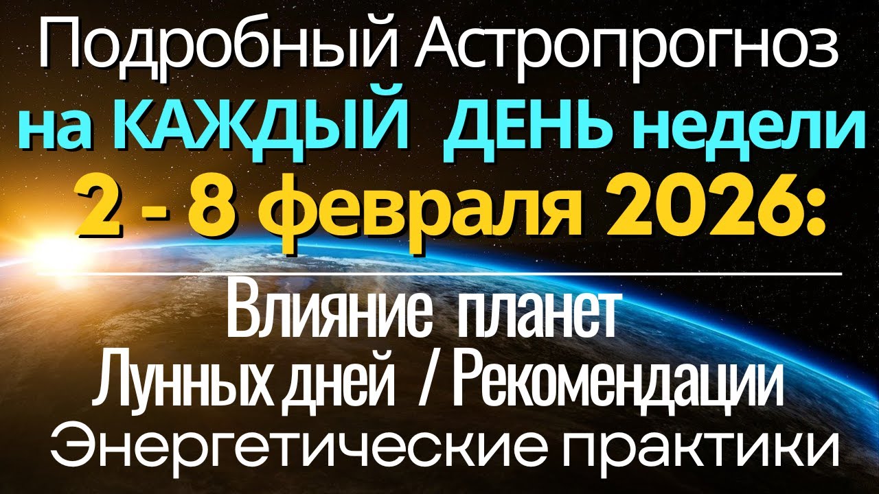 Прогноз на КАЖДЫЙ ДЕНЬ недели 2- 8 февраля 2026
