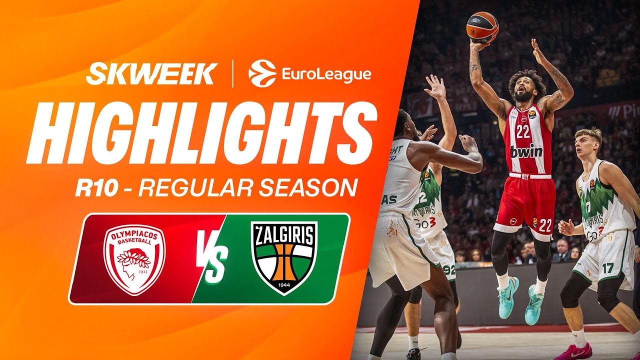 WE STAND WITH KEENAN EVANS 🫶 - Olympiacos vs Zalgiris Kaunas - Highlights - EuroLeague R10