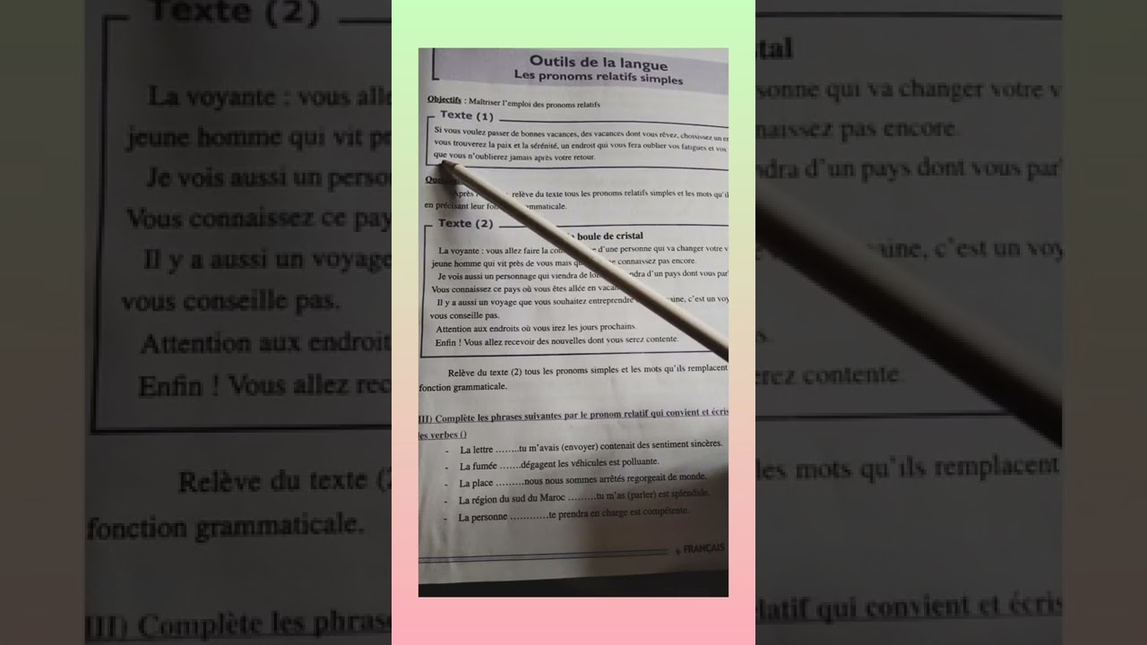 Les pronoms relatifs simples