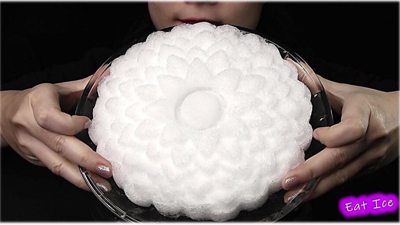 ASMR Eat Ice| Sun flower Shape Shavedice | 氷を食べる音  Thánh Ăn Đá  얼음 리얼사운 Buz Yemek Satisfying