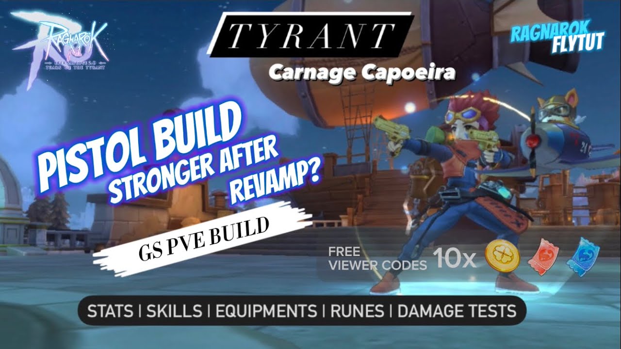 Ragnarok Mobile | Tyrant - Pistol Gunslinger (Full PVE + Dmg Tests) #ROM #RagnarokMEternalLove