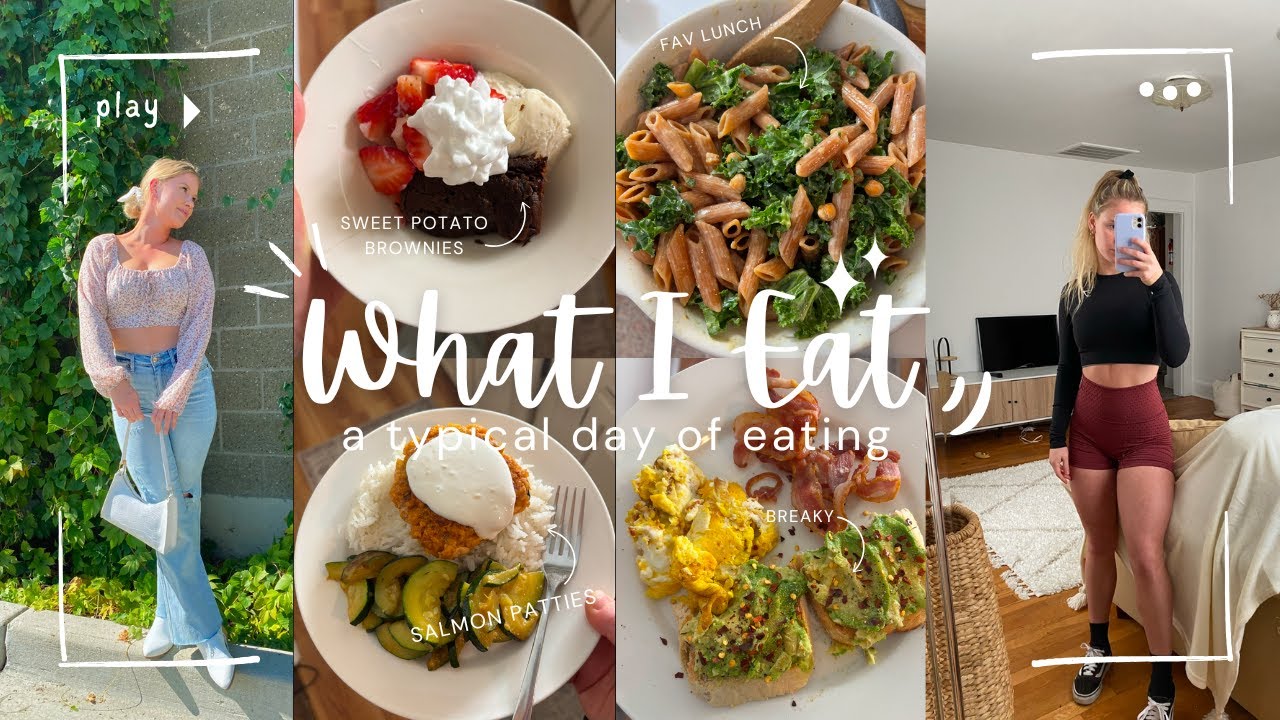 What I Eat in a Day: Healthy + High Protein, Sweet Potato Brownie Recipe, Caesar Pasta Salad & More!