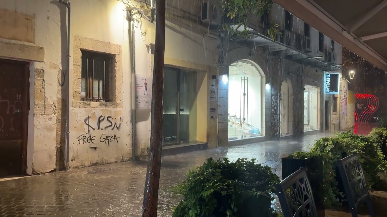 2 hours real rain ambience in a cozy greek old town