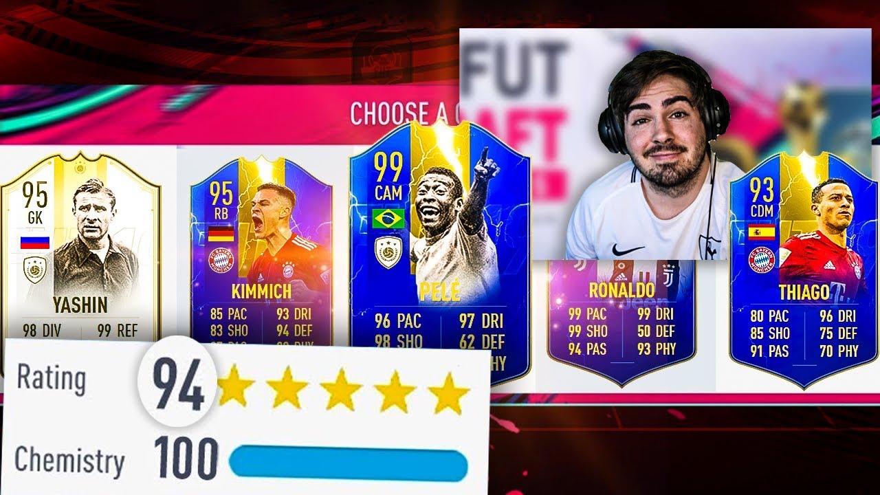 PELÉ NA FRENTE COM VÁRIOS TOTS, ICONS E TOTY!!! NO FUT DRAFT DO MELHOR TIME POSSÍVEL!