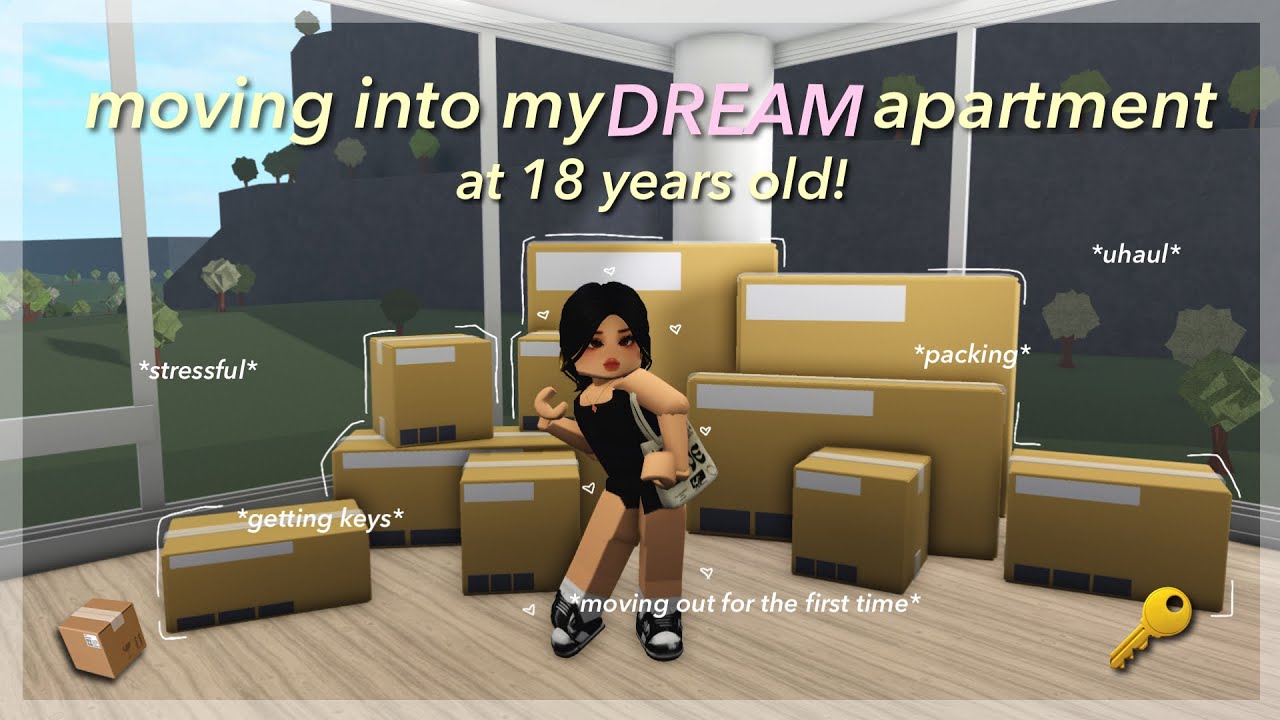Moving into my DREAM Apartment at 18! | Moving ep.1| Bloxburg Family Roleplay|w/voices