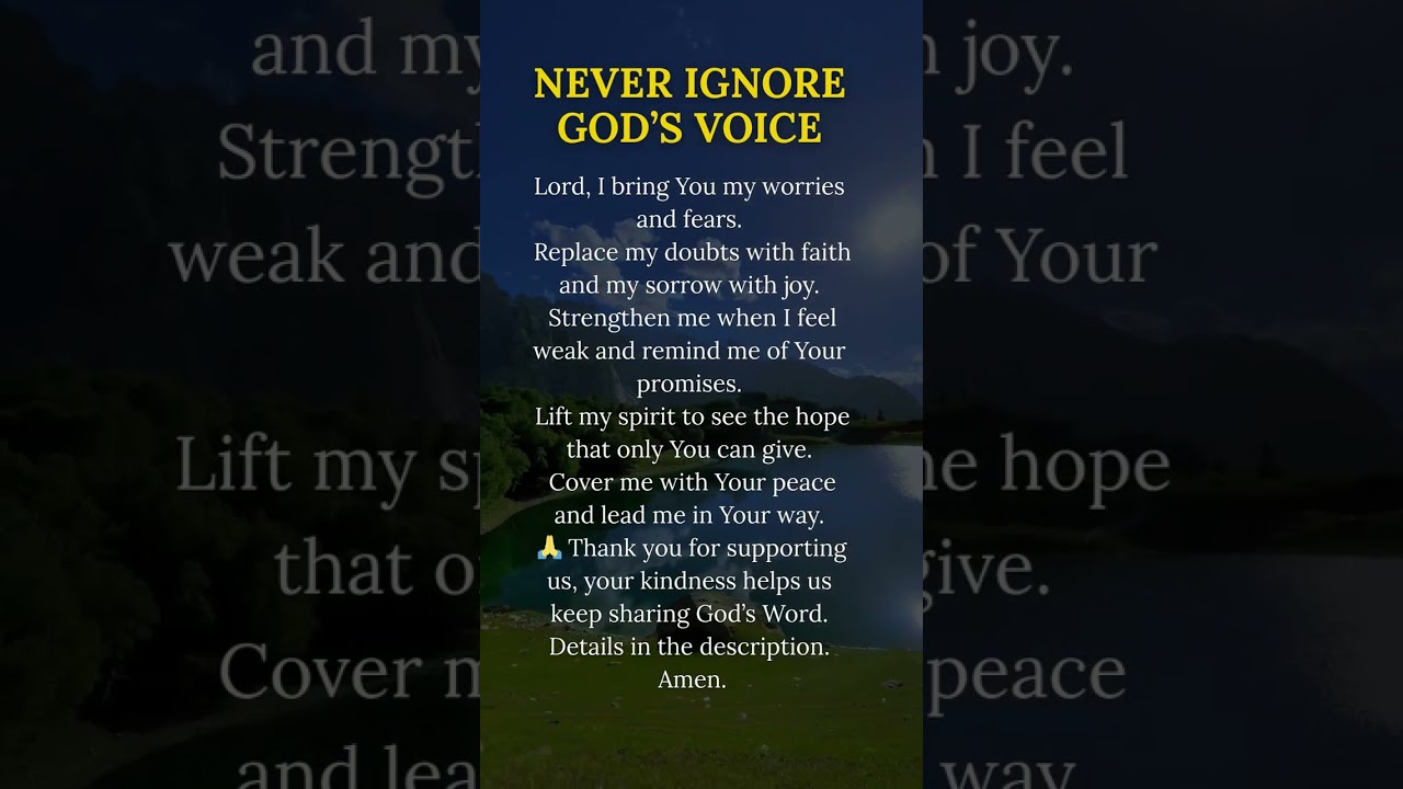 Never Ignore God’s Voice 🙏 Prayer for Strength and Peace 