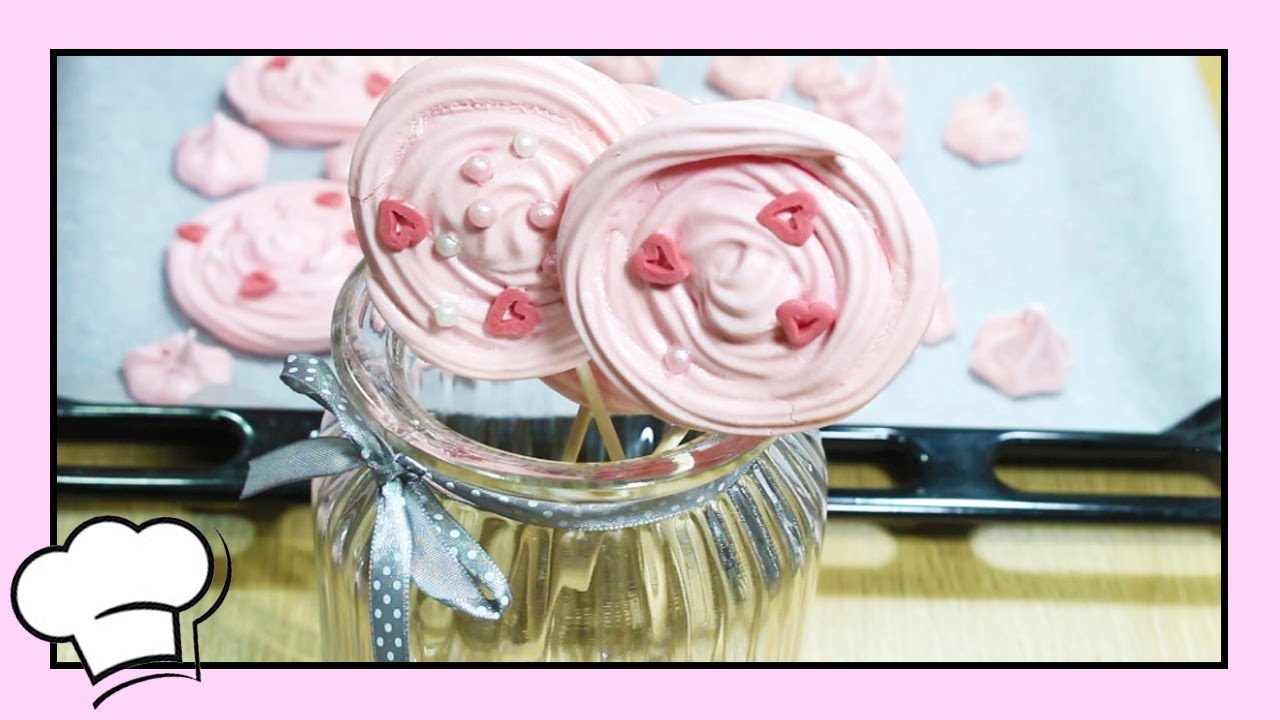 🍭SUSPIROS de merengue con azúcar glass | PIRULETA de merengue