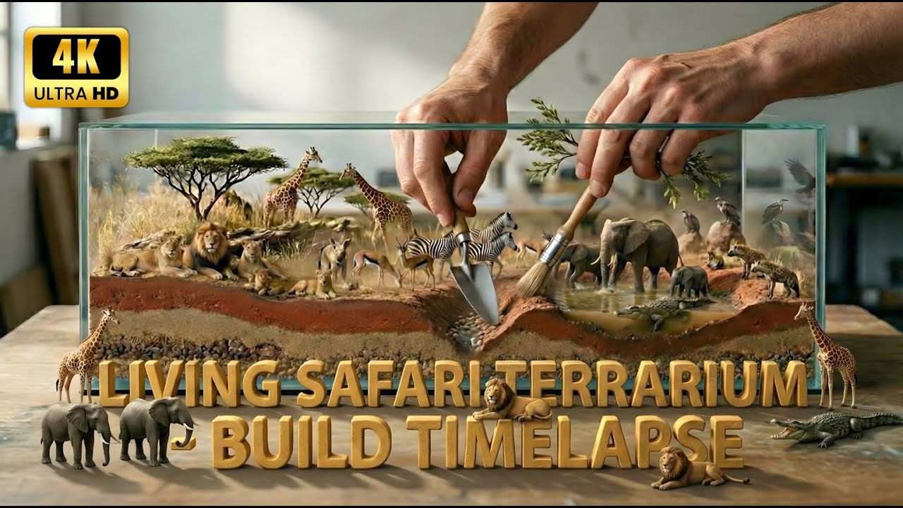 Living Safari Terrarium Build Timelapse (4K) | ABC ZOO Funtastic AI Stories