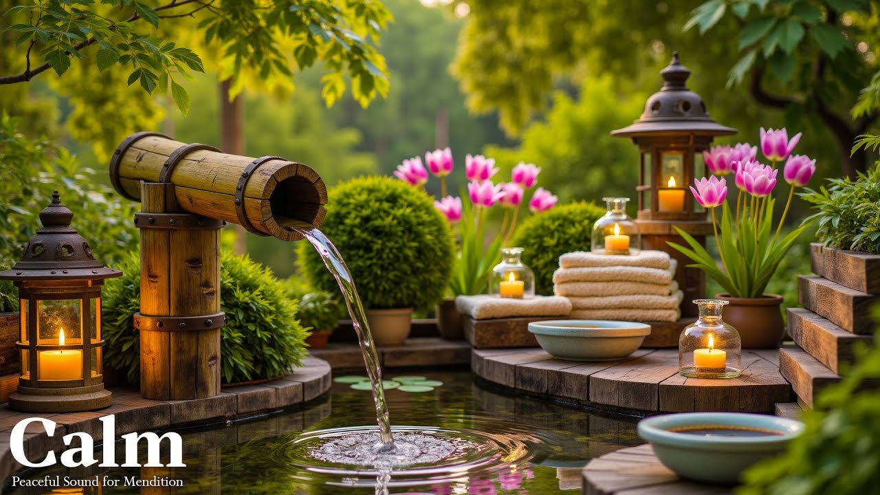 Спокойная фортепианная музыка со звуками текущей воды 🌿 Облегчение бессонницы, тревоги и депрессии