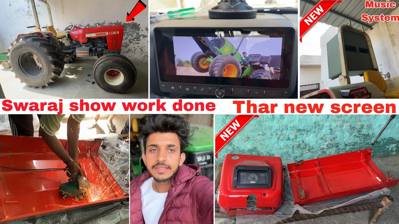 Finally Swaraj 855 show Work complete✅ Thar में bhai की पसंद की Screen लगवा दी // Miss u Nishu bhai💔