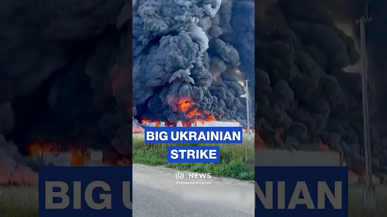 Wall of Russian logistics centre collapses after Ukrainian drone strike