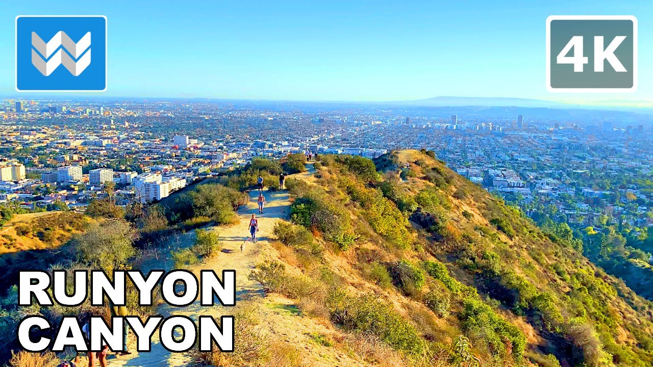 [4K] Runyon Canyon Hiking Trail - Los Angeles California USA Walking Tour Treadmill Workout Exercise