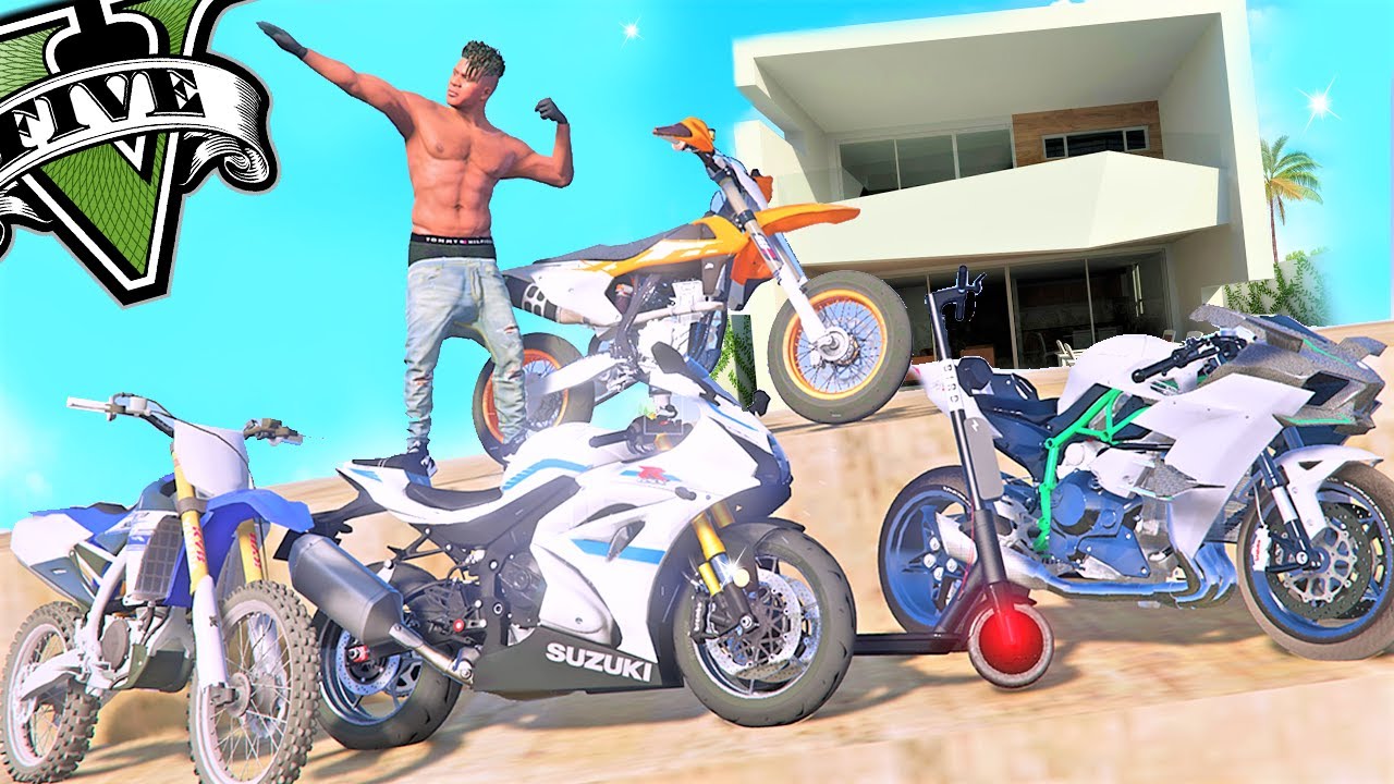 GTA 5 TRABAJOS - ILEGALES ROBO MOTOS A FAMOSOS MILLONARIOS KAWA,SUZUKI NINJA MOTOCROS|MachineWorld