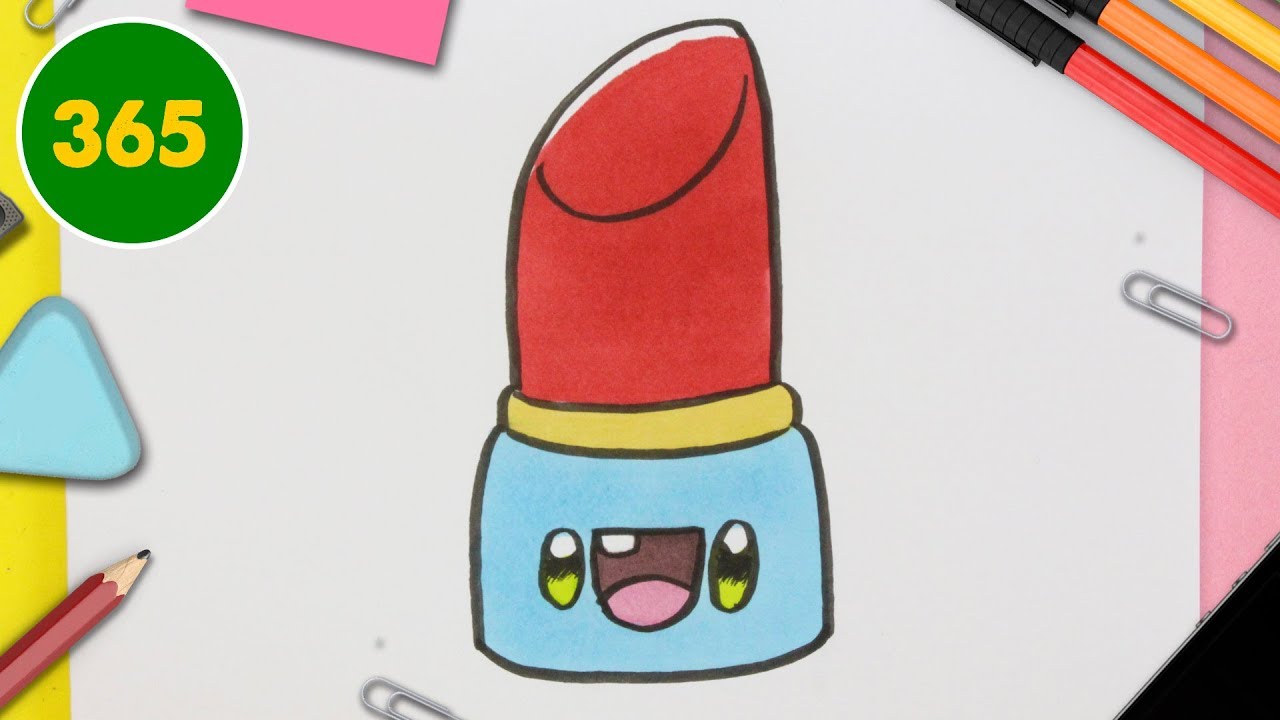Hur man ritar läppstift Kawaii