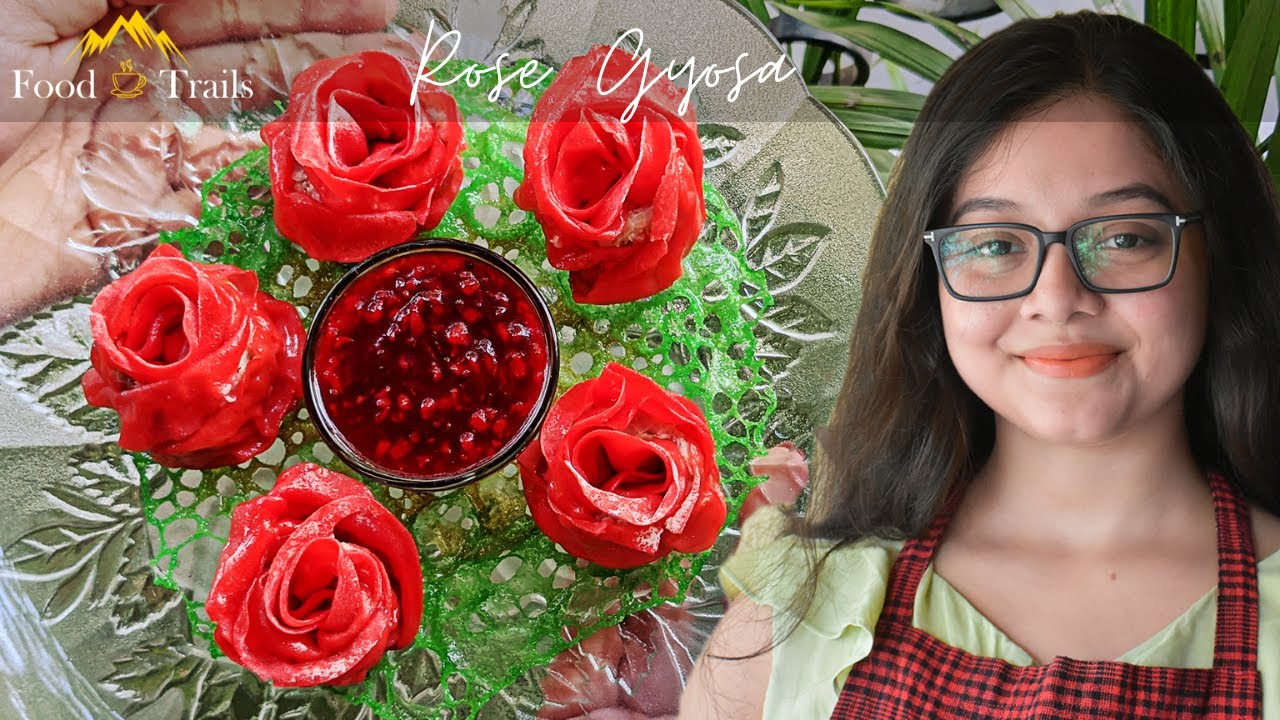 Rose Gyoza | Japanese Rose Dumplings | Potstickers