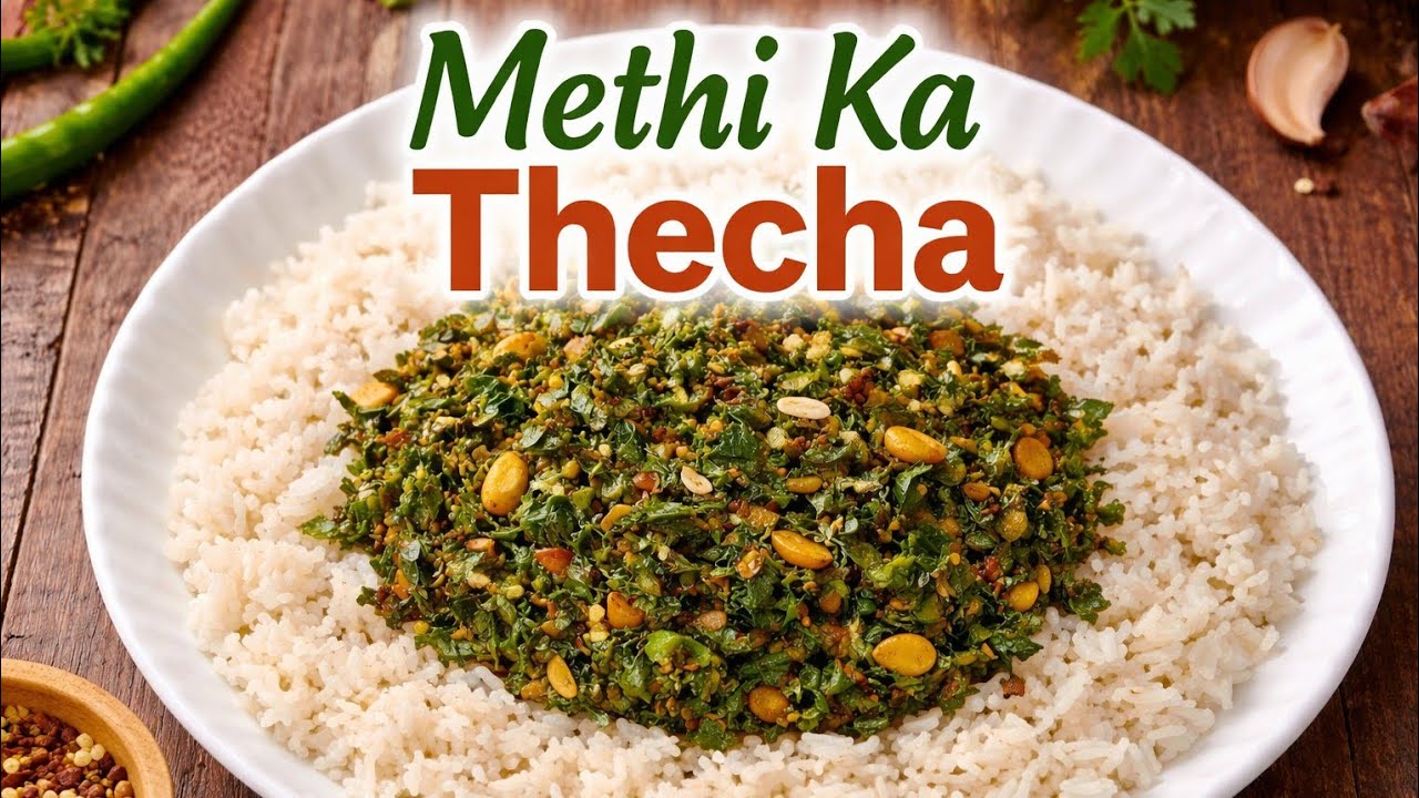 Methi Ka Thecha Recipe | Traditional Maharashtrian Fenugreek Relish | મેથી નો ઠેચો 