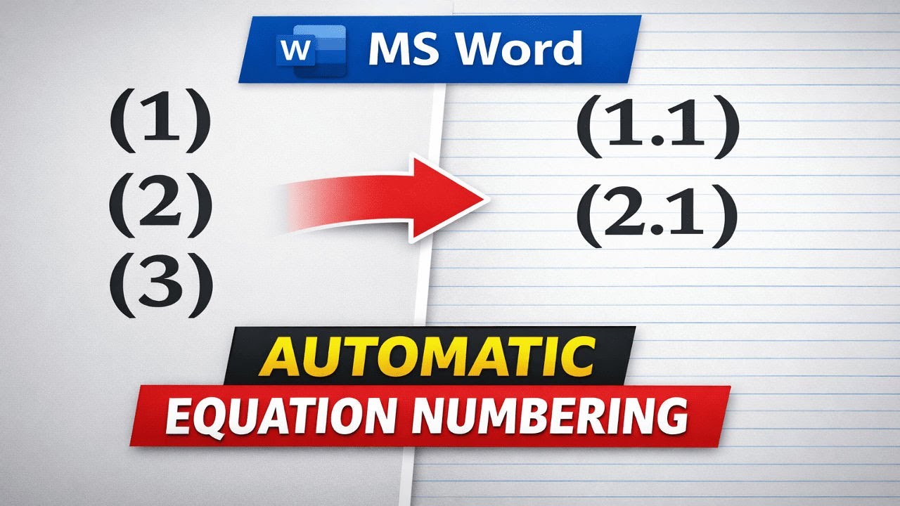 Automatic Equation Numbering in MS Word Documents (MS Word Tips #10)