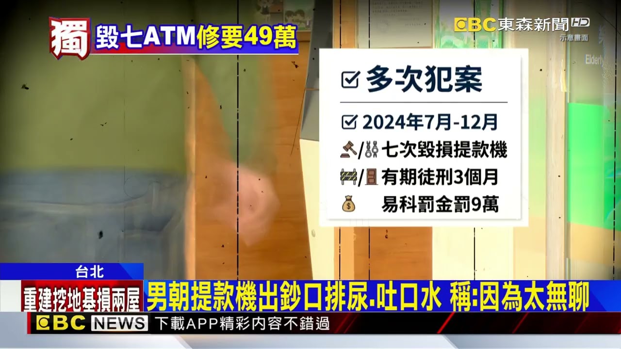 獨家》出鈔口當小便斗！ 男毀7台ATM  維修費1台7萬@newsebc