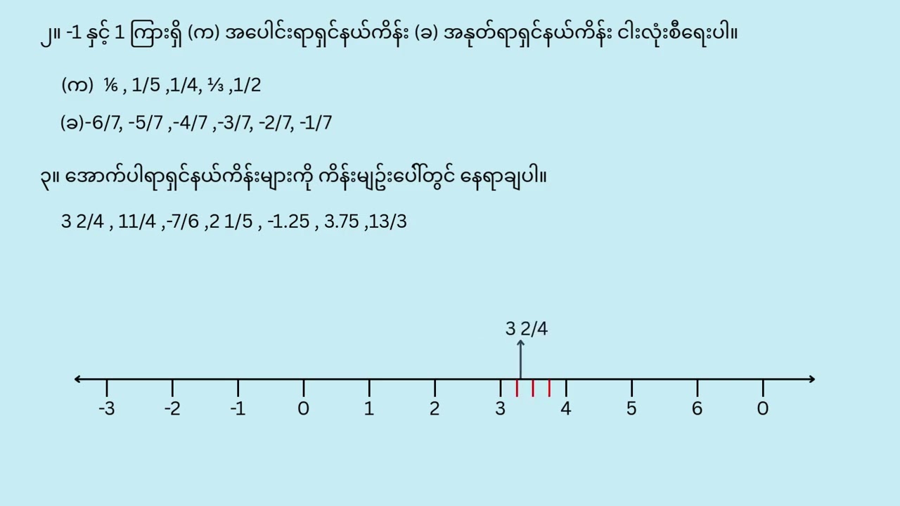Grade 8 Maths 1 အခန်း ၁ လေ့ကျင့်ခန့် ၁.၁ နံပတ် ၁၊၂၊၃#သင်ယူလေ့လာသင်္ချာဘာသာ