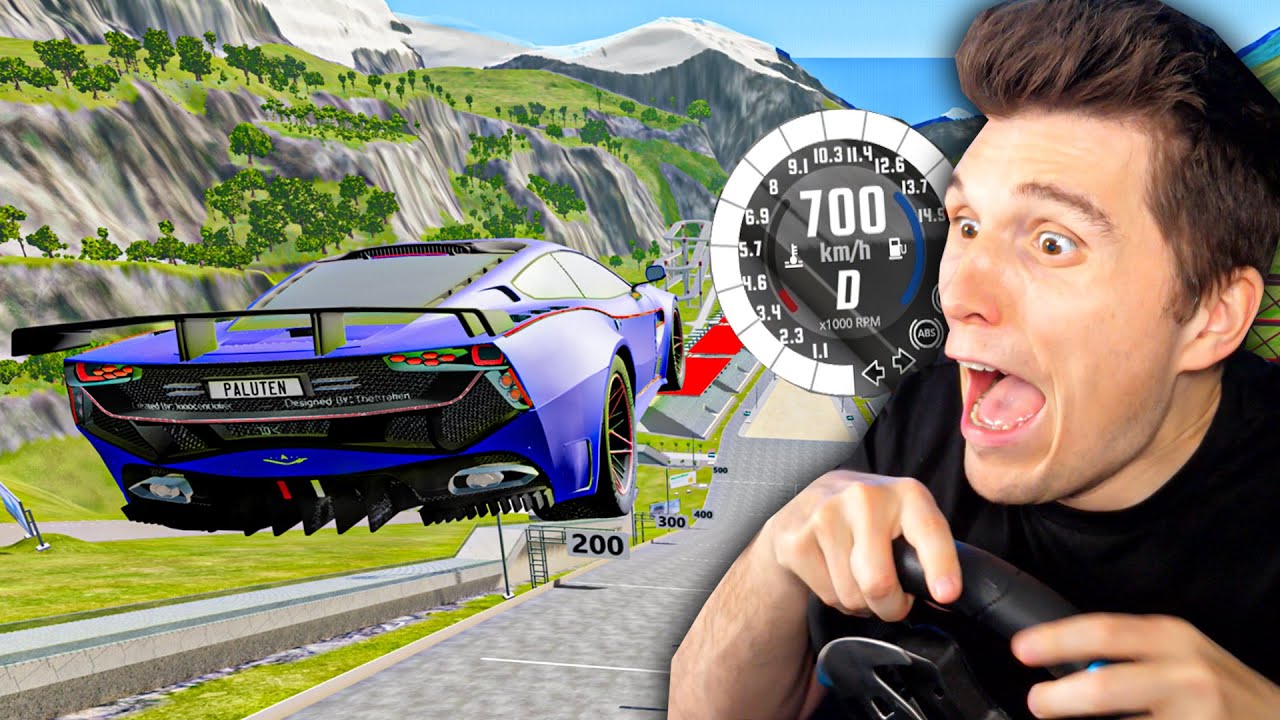 Mit 700km/h &uuml;ber die XXL Sprungschanze (dieses Auto ist zu krank) | BeamNG