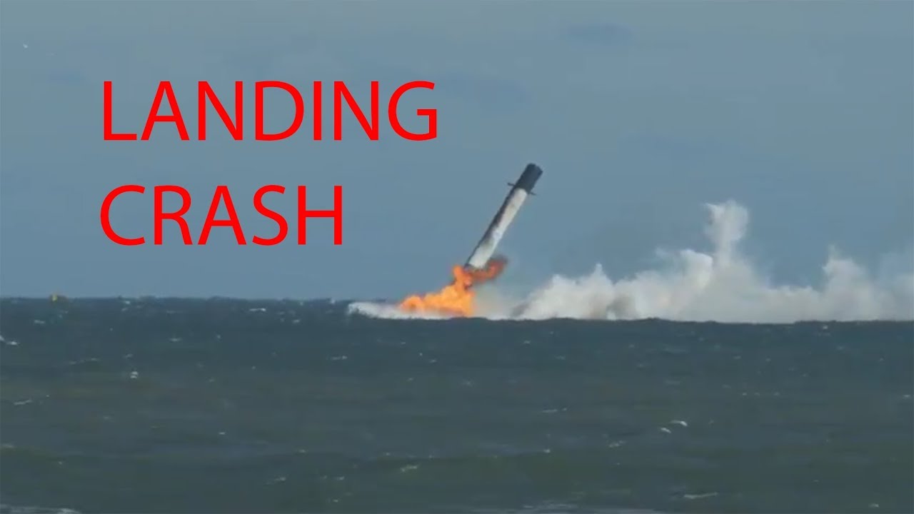 SpaceX Falcon 9 Landing FAILURE and CRASH. Full footage from many cameras.