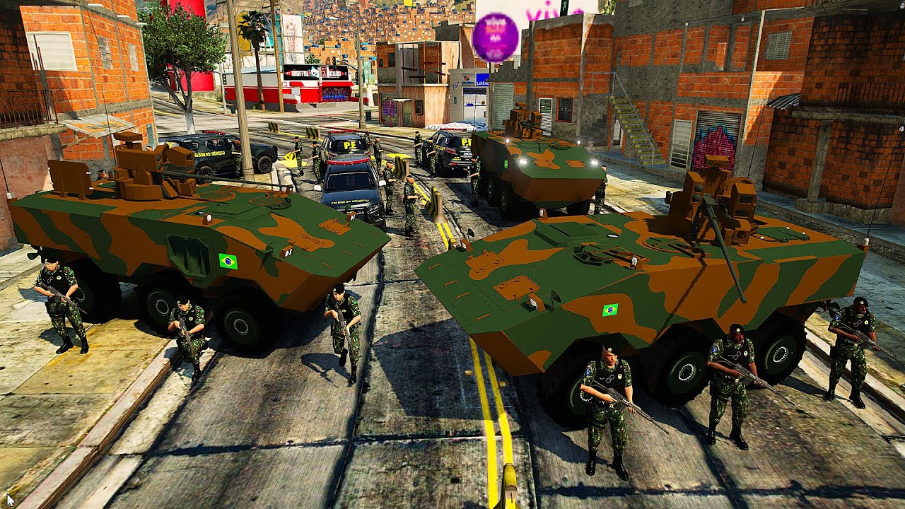 POLICIAIS DO EXÉRCITO BRASILEIRO CERCAM COMUNIDADE no Rio de Janeiro | GTA 5 POLICIAL