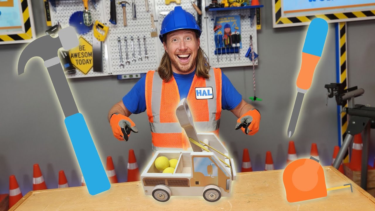 Handyman Hal builds a Catapult | Catapult Truck Toy building with Tools