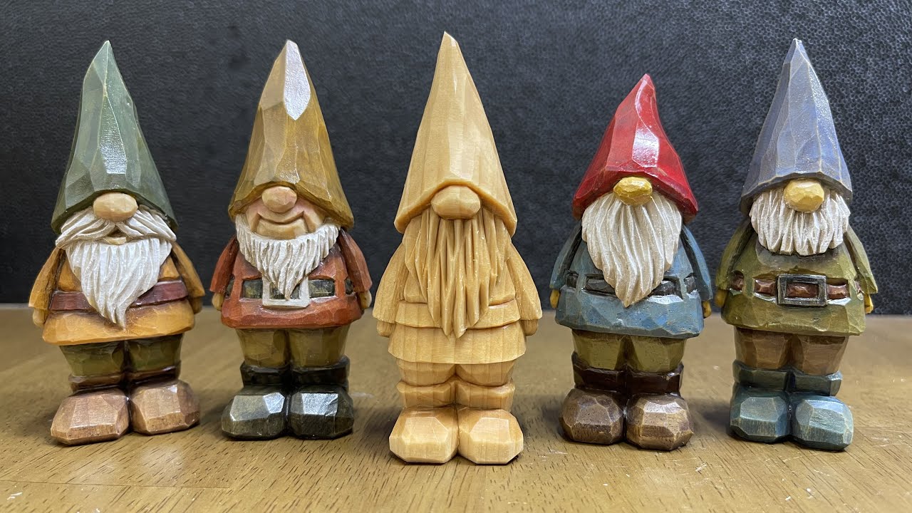 [우드카빙]땅요정(gnome)조각하기 woodcarving-Carve a little gnome