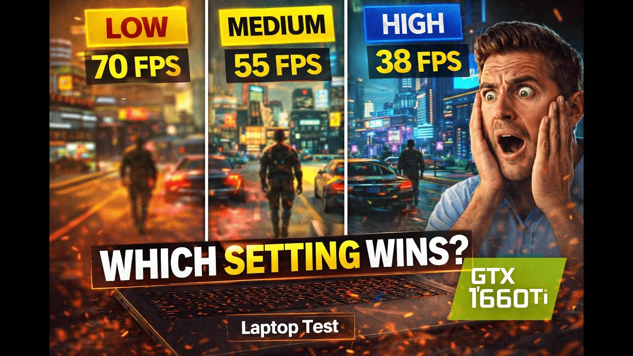 Cyberpunk 2077 on GTX 1660 Ti Laptop 😱 | Low vs Medium vs High Settings