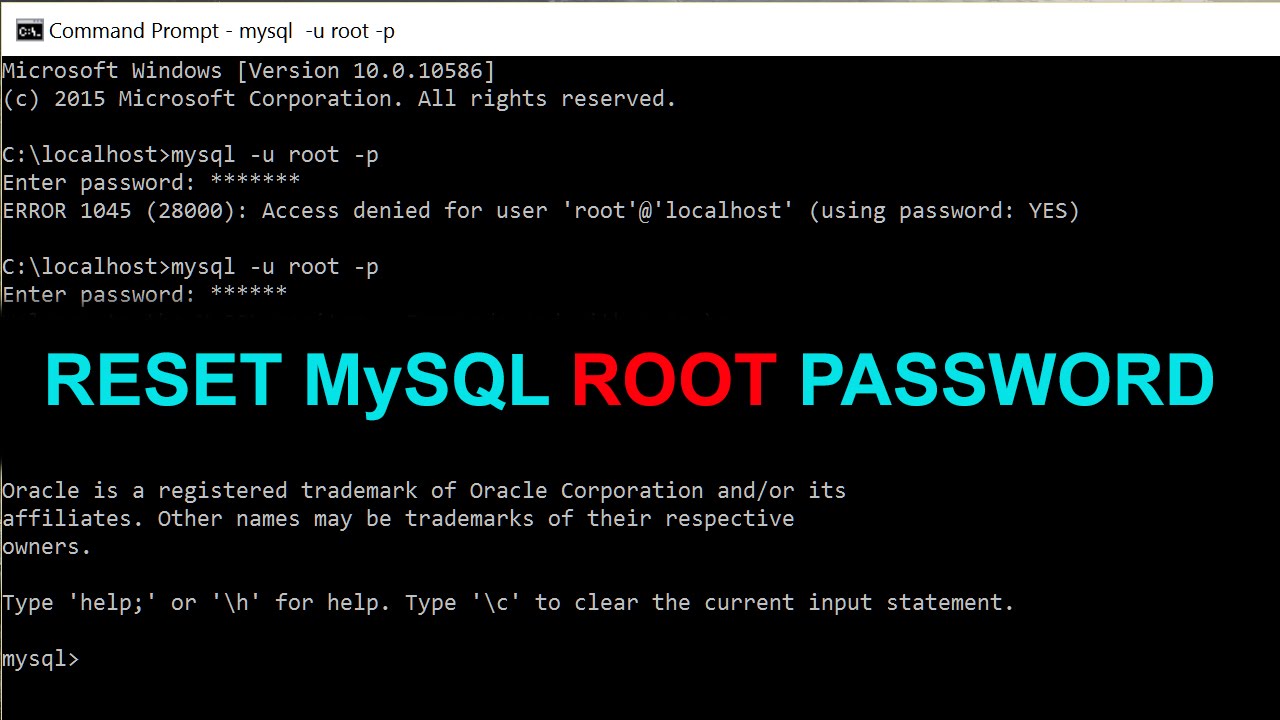 How to Reset MySQL Root Password on Windows