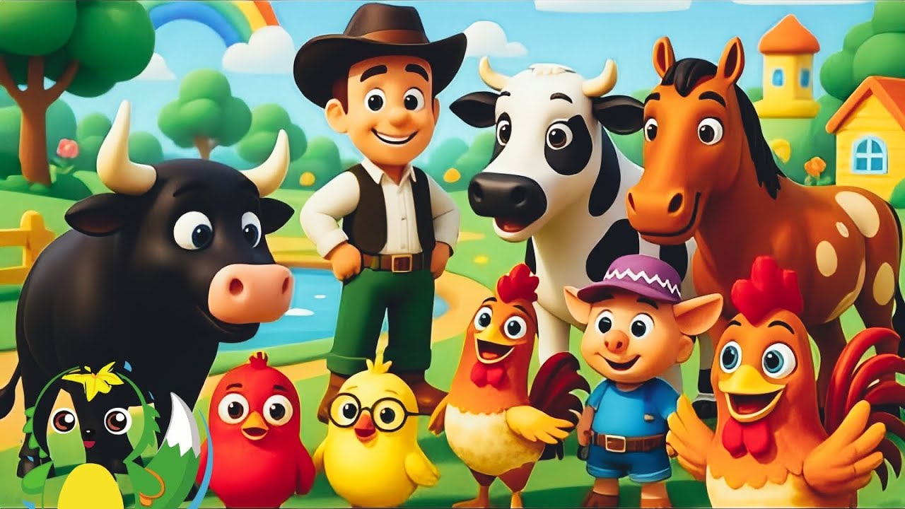 El Pollito Pio 3D - Canciones de la Granja deZenón -el Pollito y el Tractor de lagranja vaca