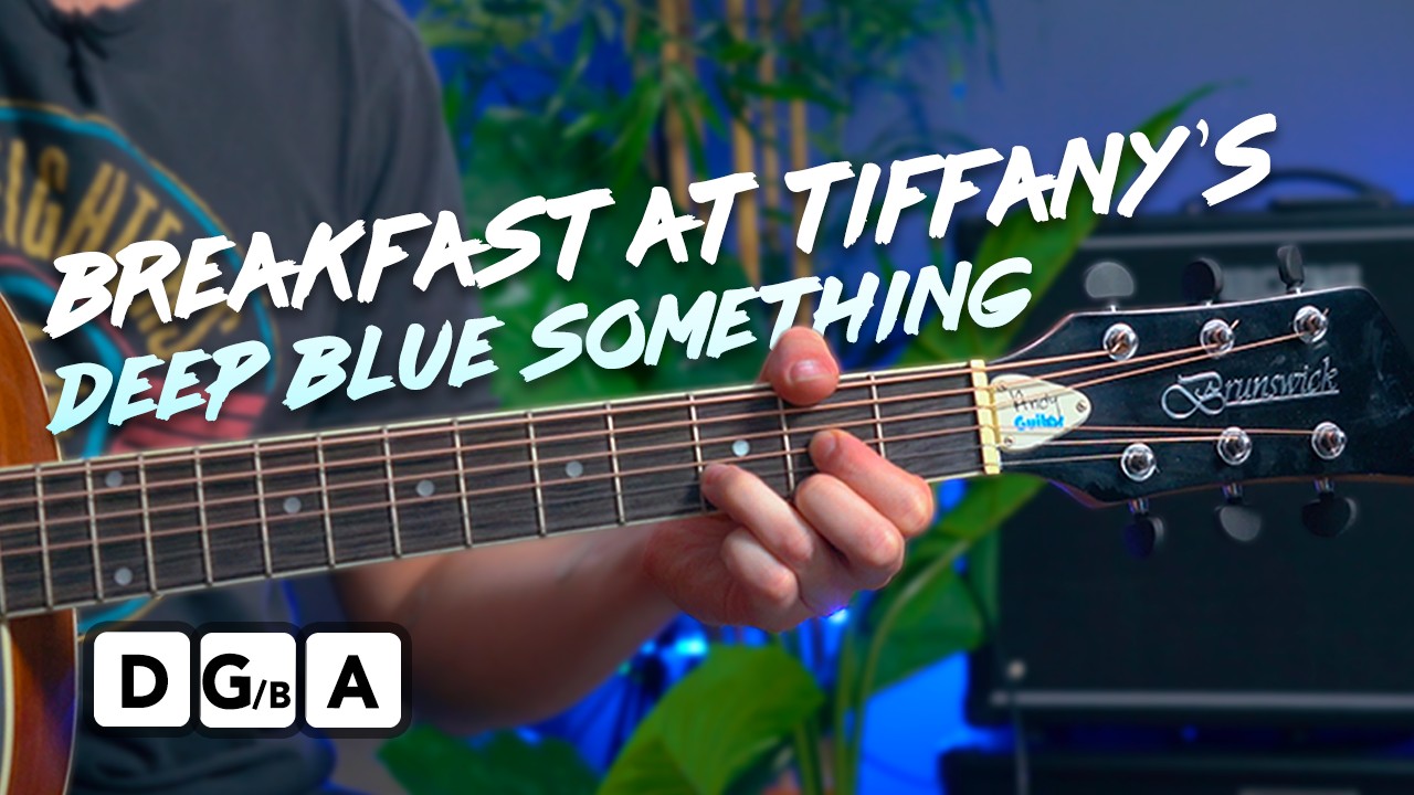 Breakfast at Tiffany's guitar lesson teaching chords & LEAD w/ delay!