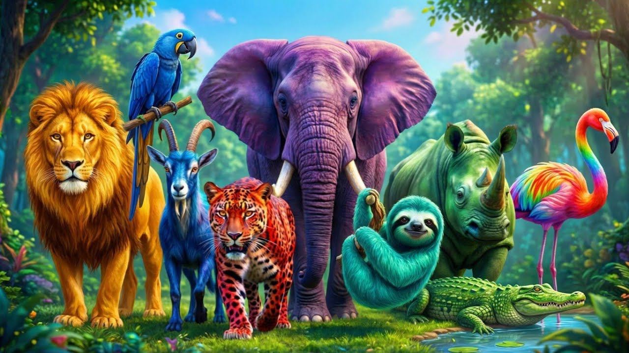 ABC Colorful Safari Animals | Magic Song | Nursery Rhymes | ABC Songs | ABC Animals Sounds