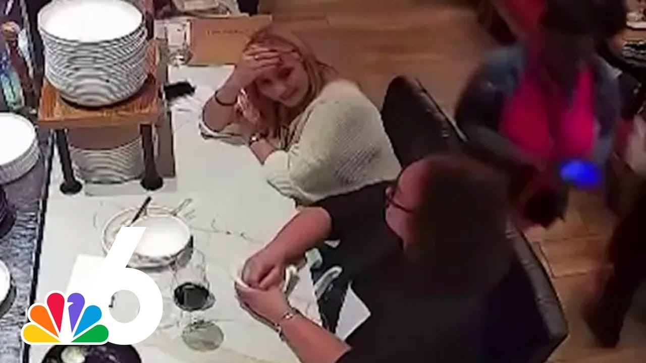 Purse thief CAUGHT stealing tourist's Gucci bag at restaurant in Miami
