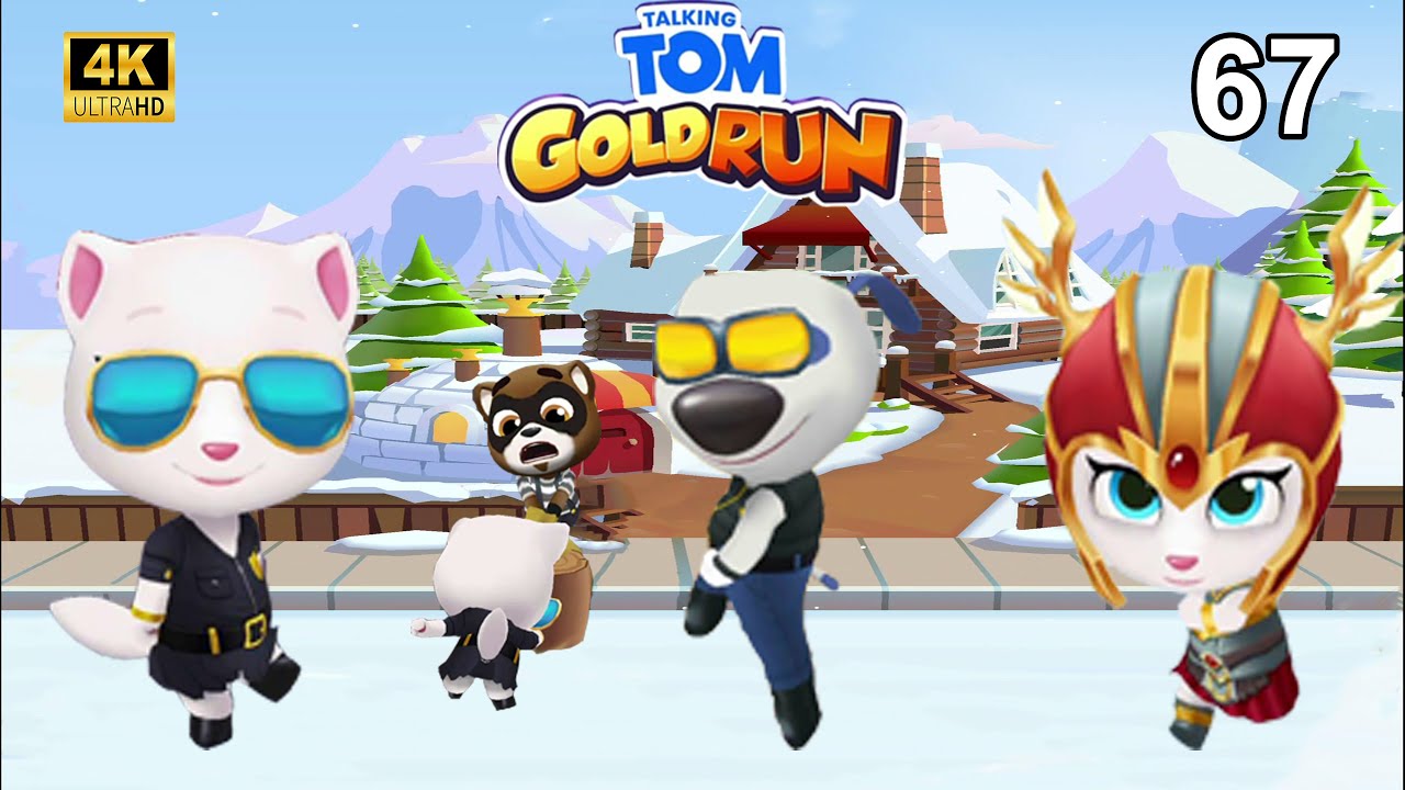 Talking Tom Gold Run Toms Snow Ride Gameplay / Walthrough  Part - 67 4K UHD (60 FPS)