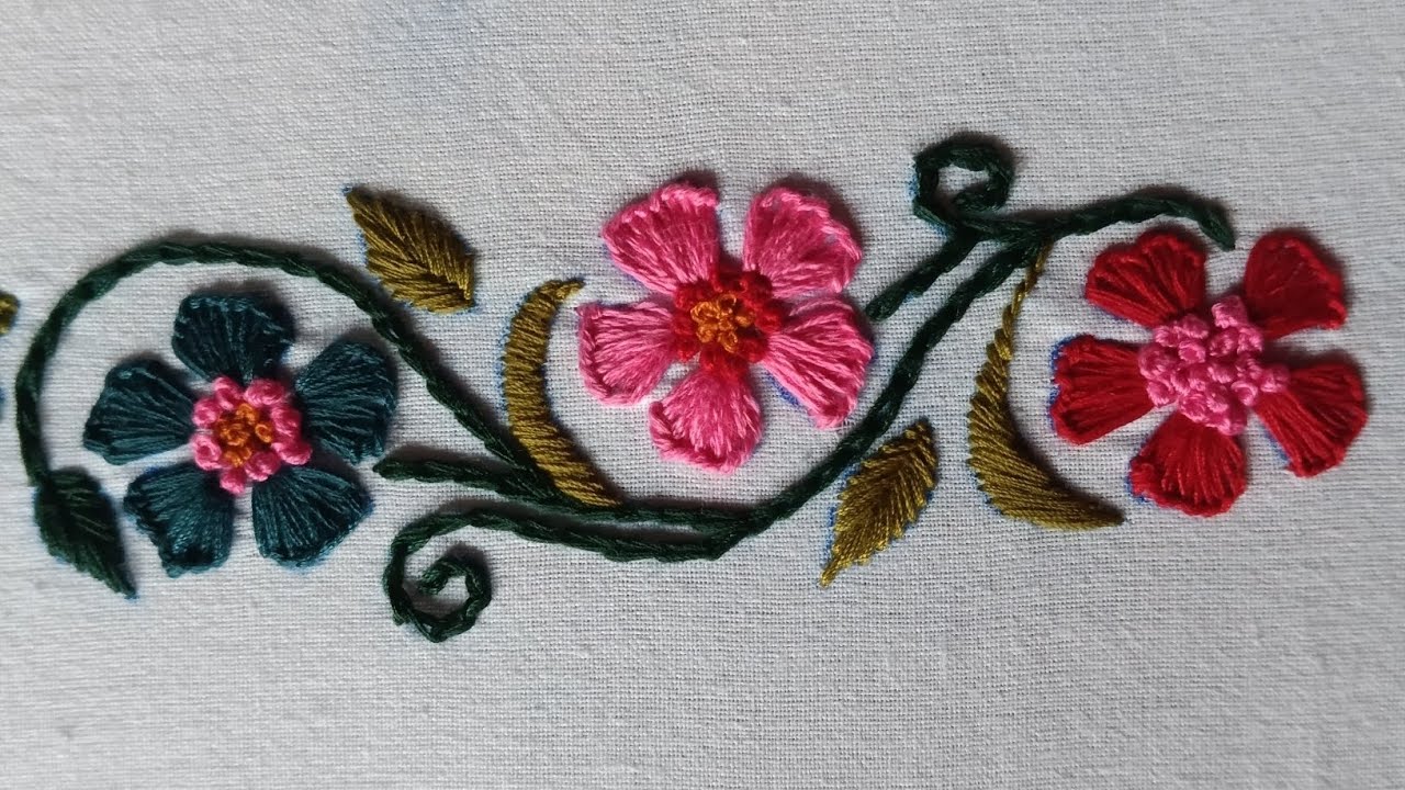 Blooming flowers hand embroidery🪡#embroidery 