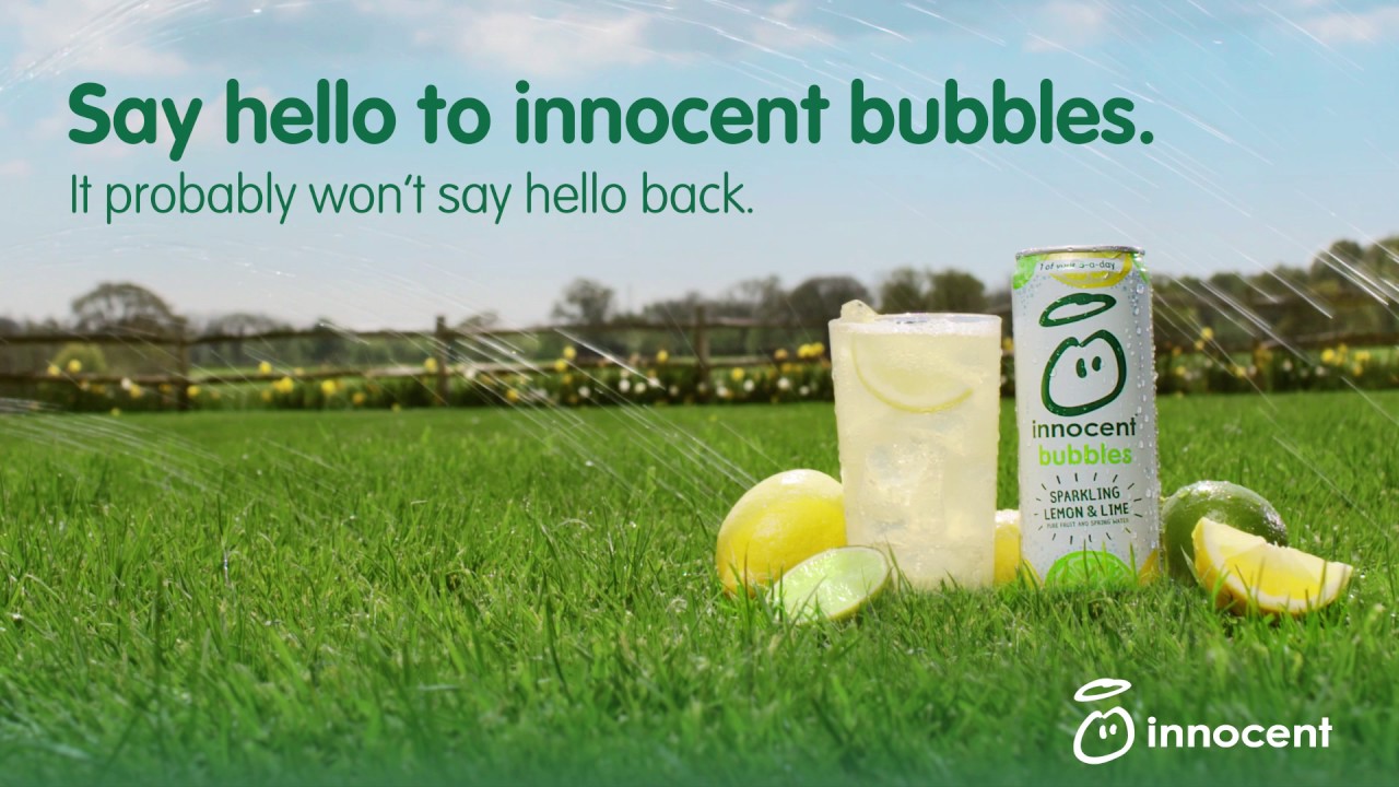 innocent bubbles. Pure fruit, sparkling spring water, and nothing else.
