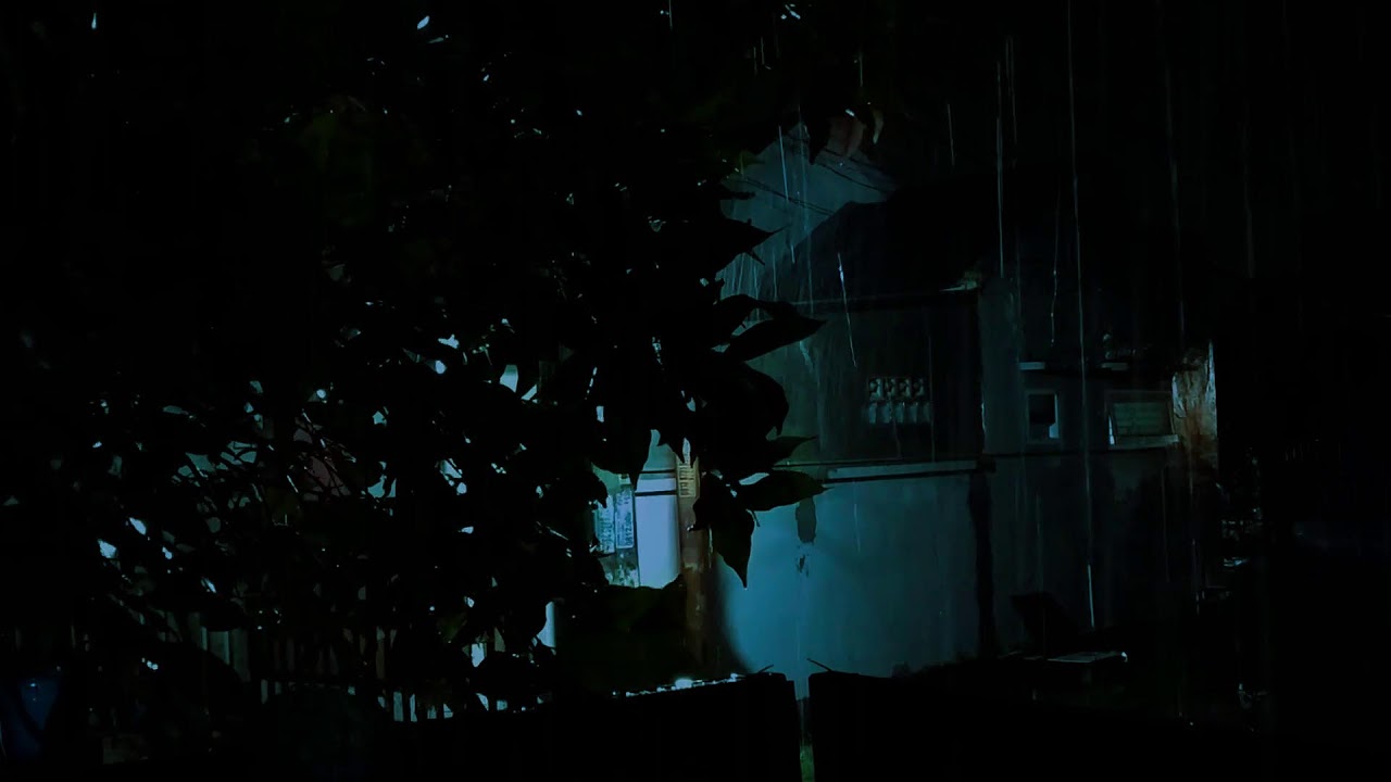 Quiet Night Rain on Window with Low Thunder for Stress Relief