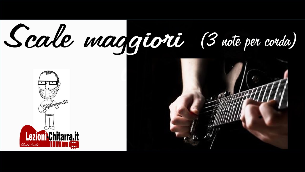 SCALE MAGGIORI 3 NOTE PER CORDA - LEZIONE DI CHITARRA - TUTORIAL - CLAUDIO CICOLIN